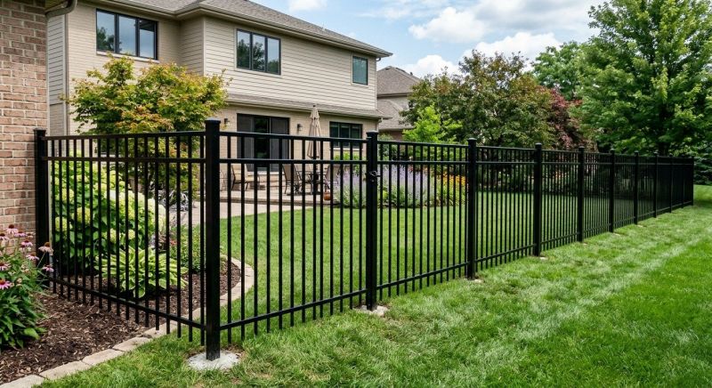 Black Metal Fence Installation in Kansas City, MO