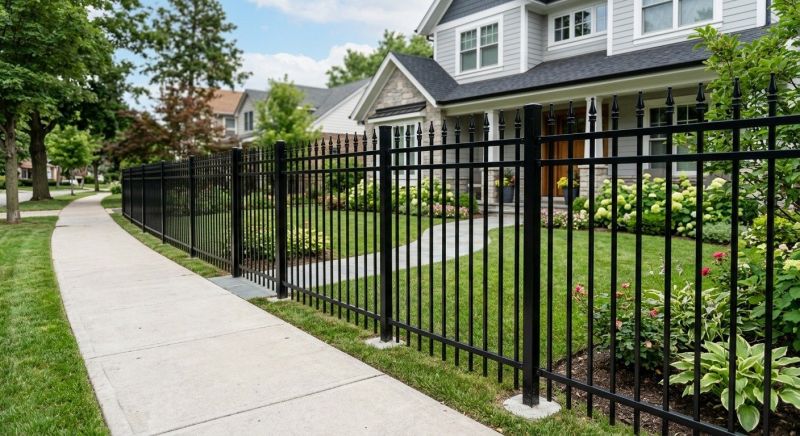Black Metal Fence Installation in Kansas City, MO