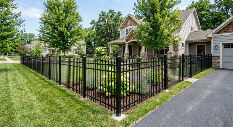 Black Metal Fence Installation in Kansas City, MO