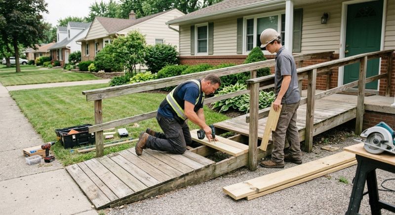 Hardwood Ramp Installation in Conroe, TX
