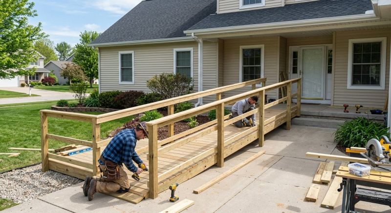 Hardwood Ramp Installation in Wilmington, NC