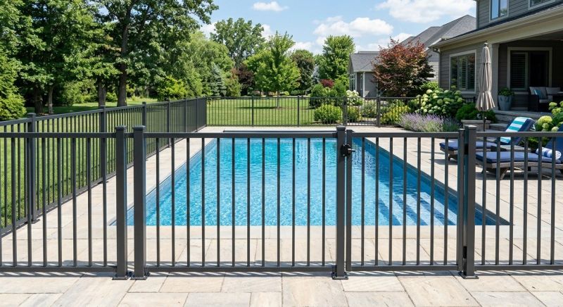 Metal Pool Fence Installation in Des Moines, IA