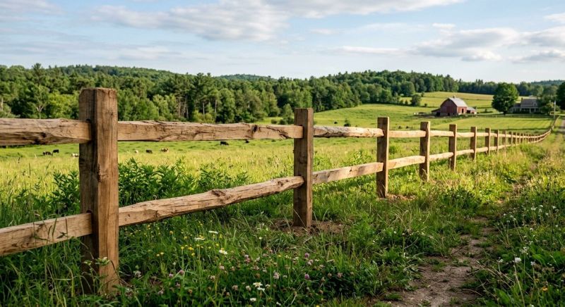 Wooden Farm Fence Installation in Pearland, TX